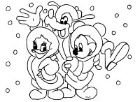 A coloring page of mickey mouse